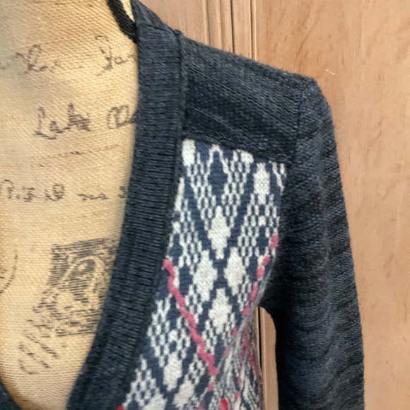Free People Foxtrot Argyle Wool Blend Cardigan Grandpa Grunge Sweater XS British - Picture 5 of 16